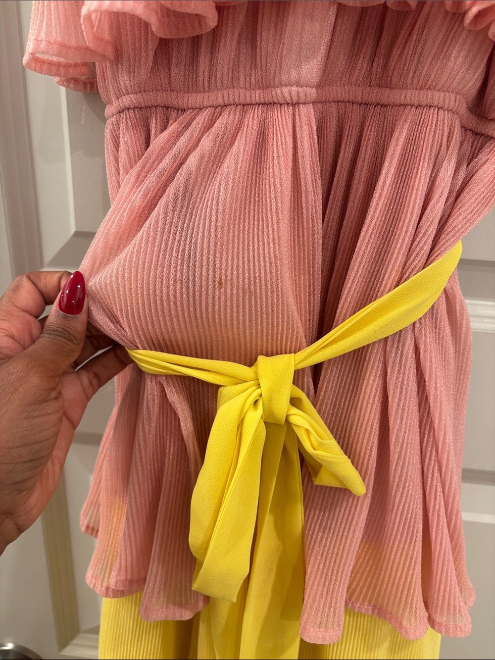 Flying Tomato Pink Yellow Teal Layered Maxi Dress - Picture 3 of 6